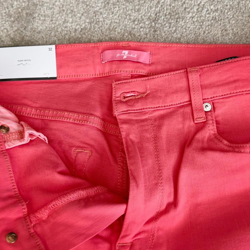 Seven for All Mankind coral floral super skinny 32 pant